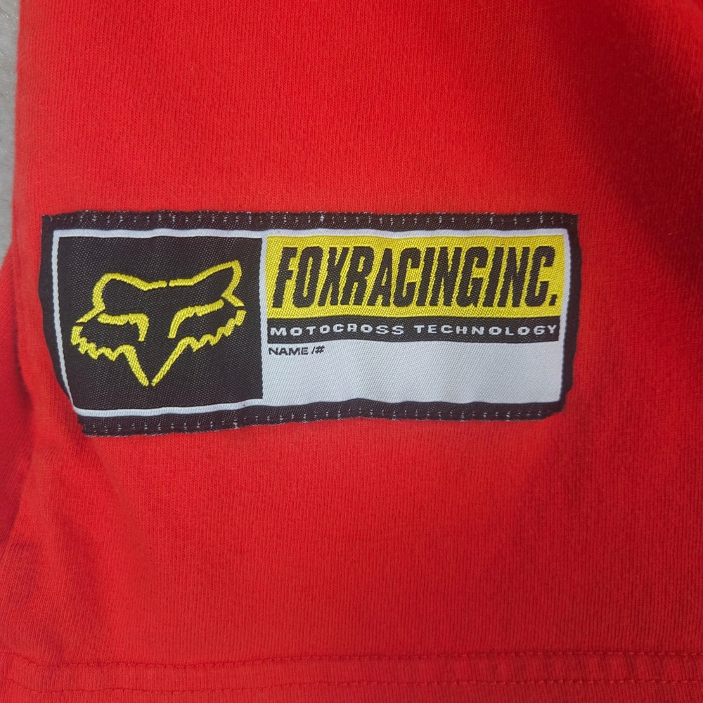 Vintage Fox Racing Motocross Jersey Mens Medium Red Black Cotton Long Sleeve Y2K - Picture 2 of 10